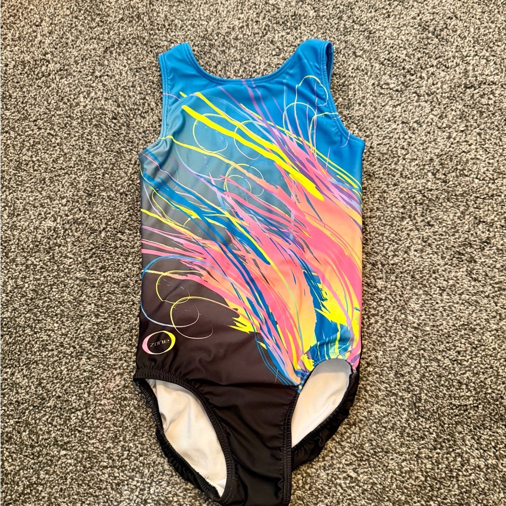 Kids colorful splash double lined leotard